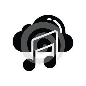 Cloud Music vector solid Icon Design illustration. Cloud computing Symbol on White background EPS 10 File