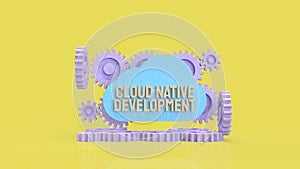 Cloud Native Development Workflow with Automation Gears Concept 3d render