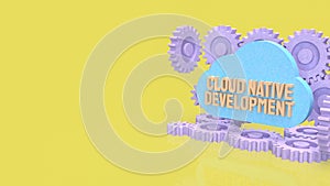 Cloud Native Development Workflow with Automation Gears Concept 3d render