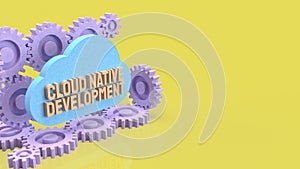 Cloud Native Development Workflow with Automation Gears Concept 3d render