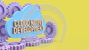 Cloud Native Development Workflow with Automation Gears Concept 3d render