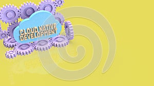 Cloud Native Development Workflow with Automation Gears Concept 3d render