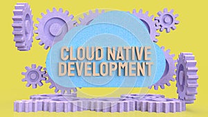 Cloud Native Development Workflow with Automation Gears Concept 3d render