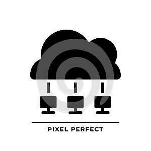 Cloud network black glyph icon