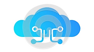 Cloud Network Computing, Digital Storage Internet Services, vector design Generative AI