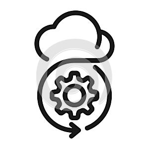 Cloud network or computing  thin line icon. Cloud services symbol vector illustration