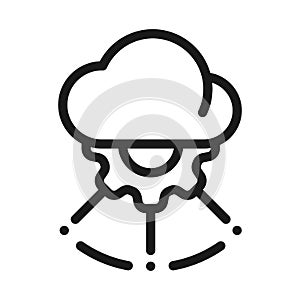 Cloud network or computing  thin line icon. Cloud services symbol vector illustration