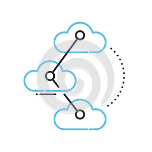 cloud network concept line icon, outline symbol, vector illustration, concept sign