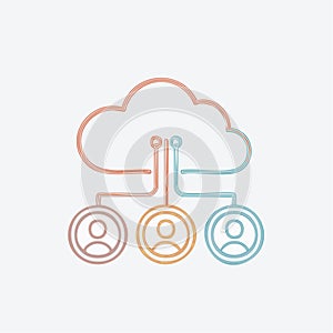 Cloud Network Connecting Users Illustration