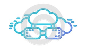 Cloud Network Connection, Data Centers, Interconnected Systems, vector design Generative AI