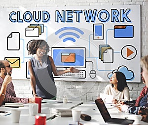 Cloud Network Connection Data Information Storage Concept