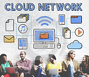 Cloud Network Connection Data Information Storage Concept