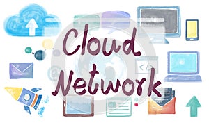 Cloud Network Connection Data Storage Technology Concept