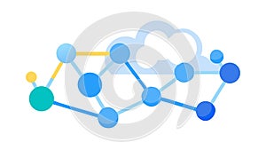 Cloud Network Connection, Digital Technology Icon, vector design Generative AI
