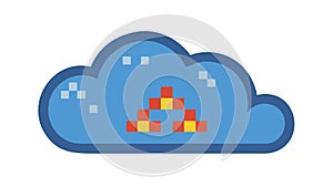 Cloud Network Connection Distributed System Icon, vector design Generative AI
