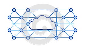 Cloud Network Connection Points Vector, vector design Generative AI