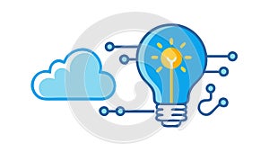 Cloud Network Connection, Remote Work & Data Storage Concept, vector design Generative AI