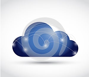 Cloud network connections illustration