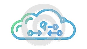 Cloud Network Data Flow Digital Infrastructure, vector design Generative AI