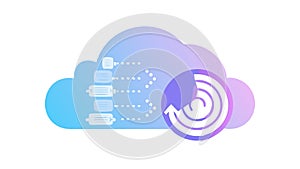 Cloud Network Data Transfer Technology Vector, vector design Generative AI