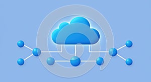 Cloud computing network diagram connection data server storage technology illustration vector graphic