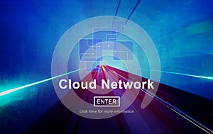 Cloud Network Digital Information Storage Concept