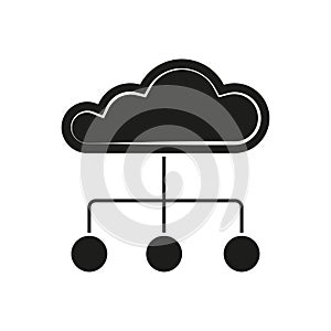 Cloud network, distributed database icon. Vector illustration. EPS 10. S