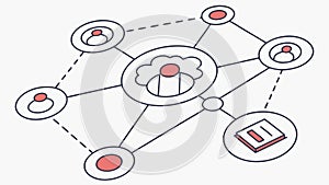 Cloud Network, Distributed System. vector design Generative AI