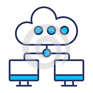 cloud network icon modern illustration