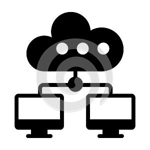 cloud network icon modern illustration