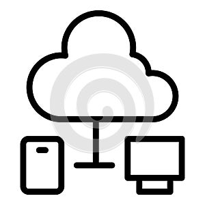 Cloud network icon outline vector. Code verification