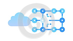 Cloud Network with Interconnected Digital Data Points, vector design Generative AI