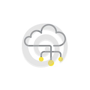 Cloud network line icon