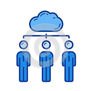 Cloud network line icon.