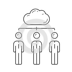 Cloud network line icon.