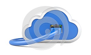 Cloud with a network plug.