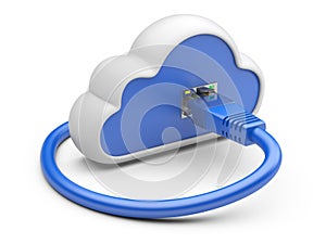 Cloud with a network plug.