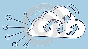 Cloud Network Refresh, Data Synchronization, Digital Update, vector design Generative AI