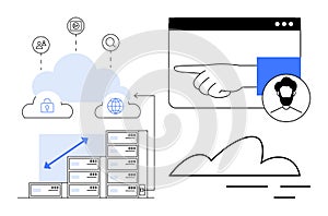 Cloud Computing Data Management with Secure Server Integration and User Interface Design