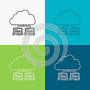 cloud, network, server, internet, data Icon Over Various Background. Line style design, designed for web and app. Eps 10 vector