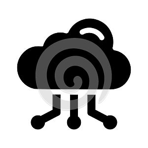 Cloud, network, sharing icon. Black vector graphics