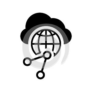 Cloud, network, sharing icon. Black vector graphics