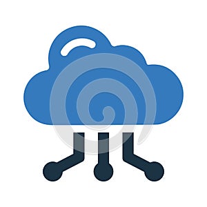 Cloud, network, sharing icon. Simple editable vector design isolated on a white background