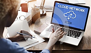 Cloud Network Storage Data Information Technology Concept photo
