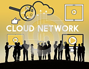 Cloud Network Storage Technology Connection Concept