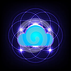 Cloud network technology,digital internet communication, computer quantum vector graphic