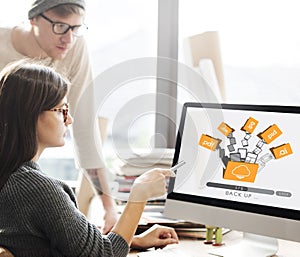 Cloud Networking Computing Back Up Concept