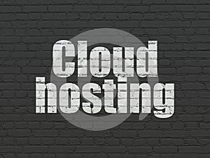 Cloud networking concept: Cloud Hosting on wall background