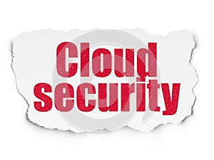 Cloud networking concept: Cloud Security on Torn Paper background