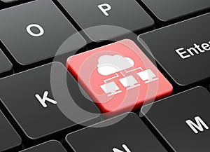 Cloud networking concept: Cloud Network on computer keyboard background